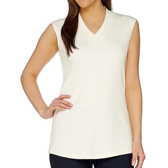 Isaac Mizrahi Live! Essentials Extended Shoulder Tunic Top  16283 - Picture 1 of 1